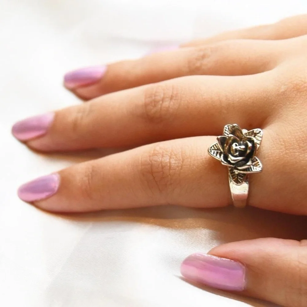 Silver Rose Ring